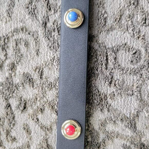 NWT-Kate Spade New York In The Loop Black Leather Belt-colored Embellishments - Picture 11 of 16